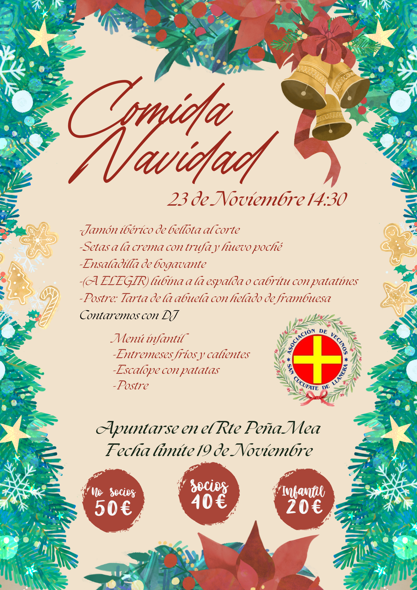 Cartel Comida Navidad
